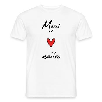 MASTER. MASTER. THANK YOU. THANK YOU, MASTER. MASTER. HEART - Men's T-Shirt - white - Front - AI Model Male 178 dark (178cm)
