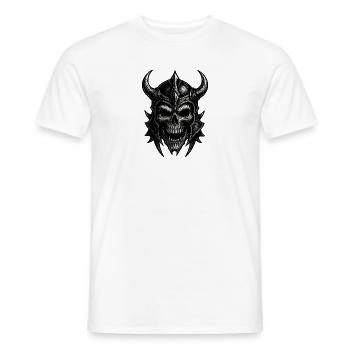 Detailed skull with warrior helmet - Men's T-Shirt - white - Front - AI Model Male 178 dark (178cm)