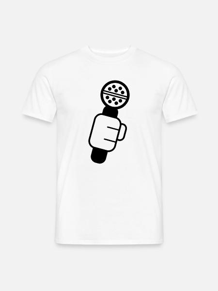 Microphone Check Mikrophon, Mikrofon, Mike, MC, Hi - Mænd T-shirt - hvid