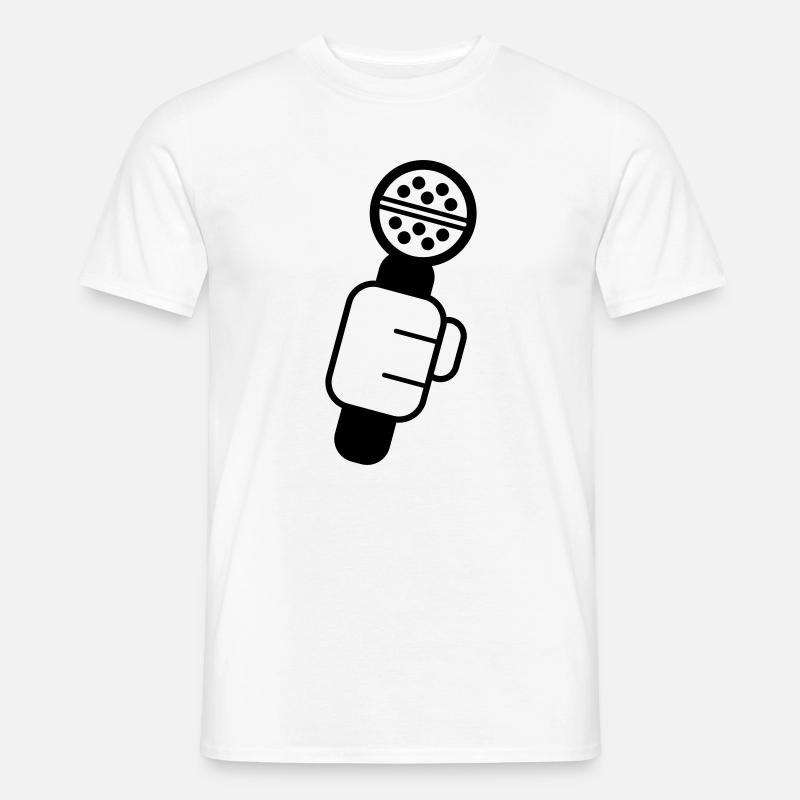 Microphone Check Mikrophon, Mikrofon, Mike, MC, Hi - Männer T-Shirt - Weiß