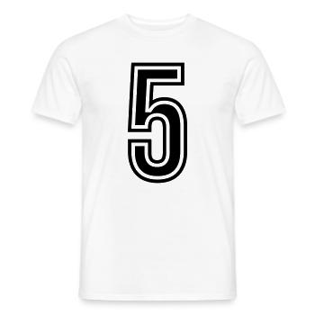5 Number Symbol - Men's T-Shirt - white - Front - AI Model Male 178 dark (178cm)