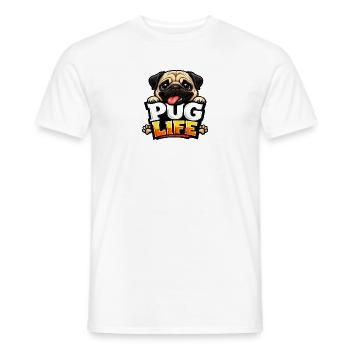 Pug Life Cartoon-Emblem - Männer T-Shirt - Weiß - Vorne - AI Model Male 178 dark (178cm)