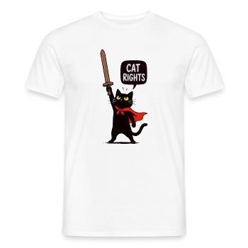 Gato Guerrero für Katzenrechte - Männer T-Shirt - Weiß - Vorne - AI Model Male 178 dark (178cm)