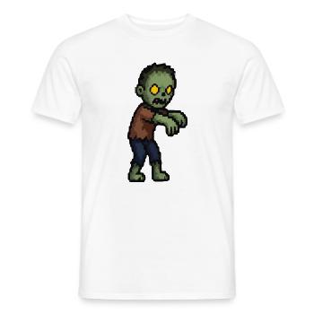 Pixelzombie mit Gelben Augen - Männer T-Shirt - Weiß - Vorne - AI Model Male 178 dark (178cm)