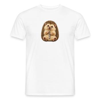 Igel spielt eine Tin Whistle - Männer T-Shirt - Weiß - Vorne - AI Model Male 178 dark (178cm)