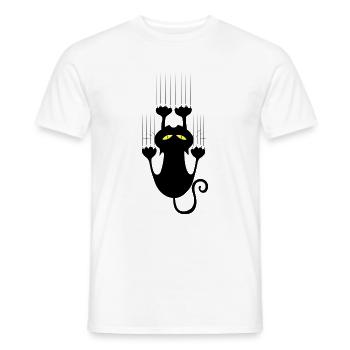 Le chat noir s’accroche aux amoureux des chats - T-shirt homme - blanc - Devant - AI Model Male 178 dark (178cm)