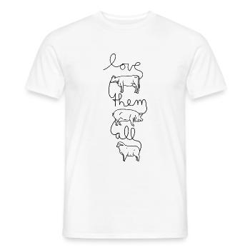Vegan Vegan Vegan Love All Black - Men's T-Shirt - white - Front - AI Model Male 178 dark (178cm)