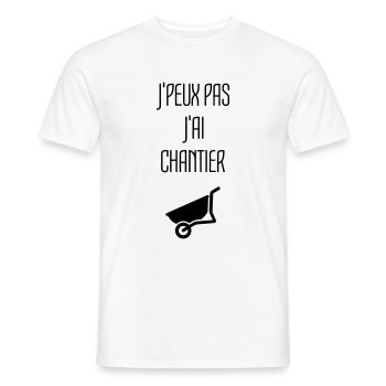 Chantier Construction Maçon Ciment Construire - T-shirt homme - blanc - Devant - AI Model Male 178 dark (178cm)