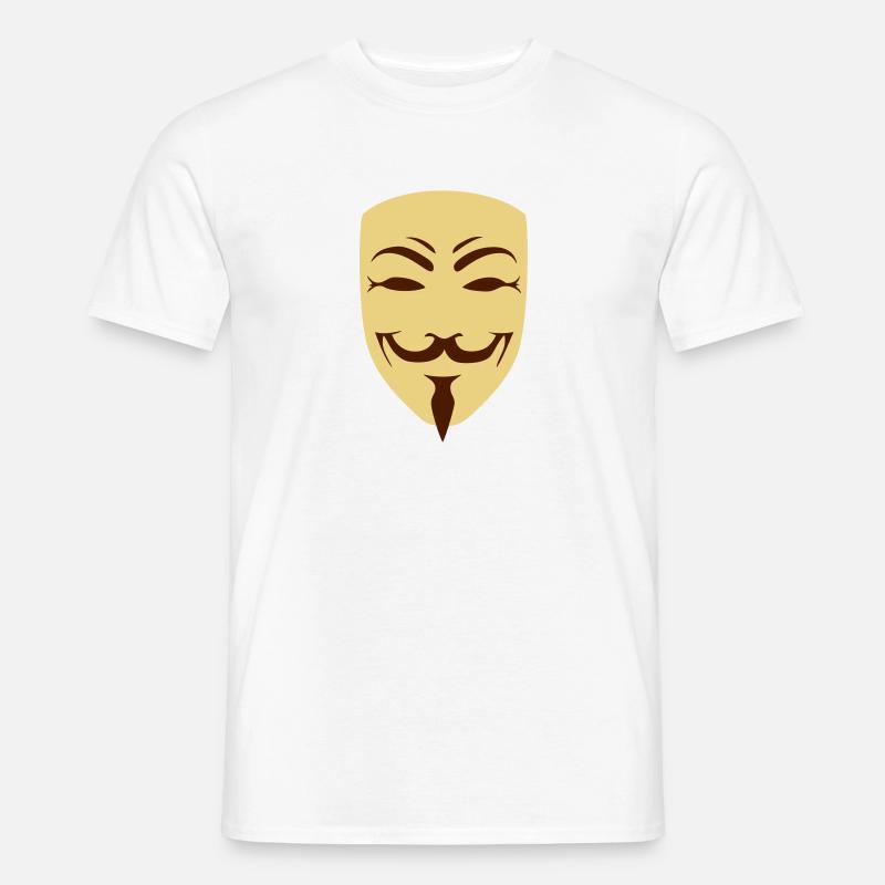 anonymous happy mask internet hack - Männer T-Shirt - Weiß