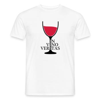 IN VINO VERITAS Wein Weinglas 2c - Männer T-Shirt - Weiß - Vorne - AI Model Male 178 dark (178cm)