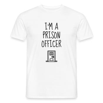 Prison guard Gefängnis Wärter Gardien de Prison - Men's T-Shirt - white - Front - AI Model Male 178 dark (178cm)