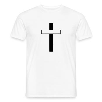 Cross Emoji Sketch Dessin Noir - T-shirt homme - blanc - Devant - AI Model Male 178 dark (178cm)