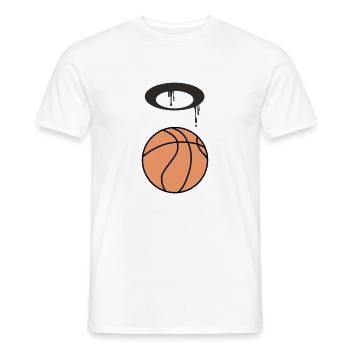 Ballon de basket 5 0 Plan de travail 1 - T-shirt homme - blanc - Devant - AI Model Male 178 dark (178cm)