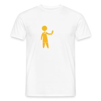 Reporter Speaks Into The Microphone - Men's T-Shirt - white - Front - AI Model Male 178 dark (178cm)