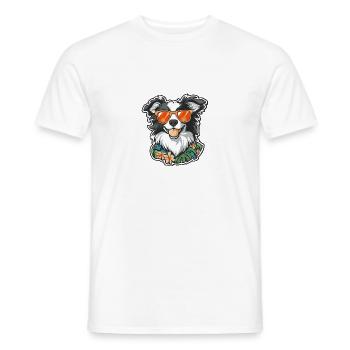 Border Collie Hund Cool Sommer - Männer T-Shirt - Weiß - Vorne - AI Model Male 178 dark (178cm)
