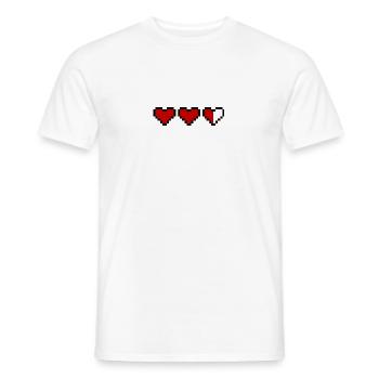 coeur coeur vie pixel gamer - T-shirt homme - blanc - Devant - AI Model Male 178 dark (178cm)