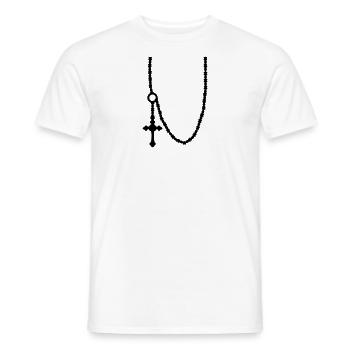 Collier - T-shirt homme - blanc - Devant - AI Model Male 178 dark (178cm)