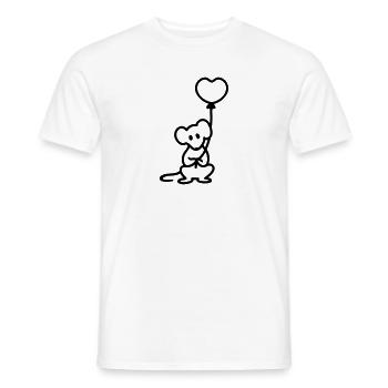 Maus + Ballon - Line - Männer T-Shirt - Weiß - Vorne - AI Model Male 178 dark (178cm)