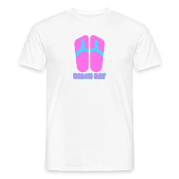 Beach Day Flip Flop in rosa/blau - Männer T-Shirt - Weiß - Vorne - AI Model Male 178 dark (178cm)