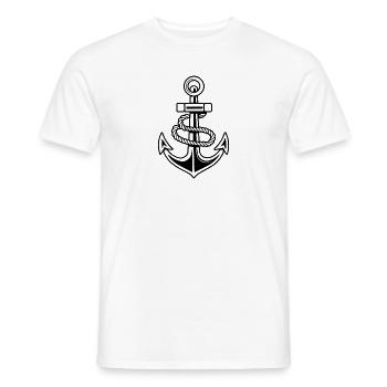 Bateau d’ancre Navire Nautique - T-shirt homme - blanc - Devant - AI Model Male 178 dark (178cm)