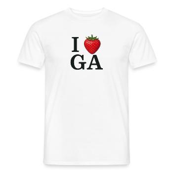Strawberry Heart I Love IGA - Men's T-Shirt - white - Front - AI Model Male 178 dark (178cm)