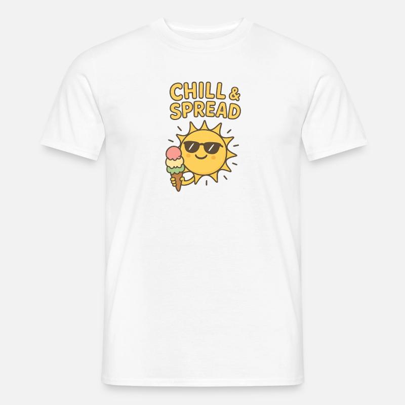 Chill & Spread Sonne Eis Spaß - Männer T-Shirt - Weiß