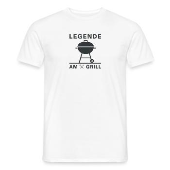 legende_am_grill - Männer T-Shirt - Weiß - Vorne - AI Model Male 178 dark (178cm)