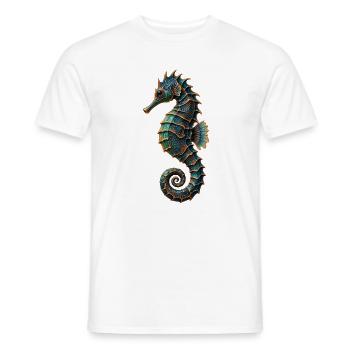 Türkis-geometrisches Seepferdchen - Männer T-Shirt - Weiß - Vorne - AI Model Male 178 dark (178cm)