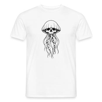 Gotische Schädelqualle – makabre Meereskreatur - Männer T-Shirt - Weiß - Vorne - AI Model Male 178 dark (178cm)