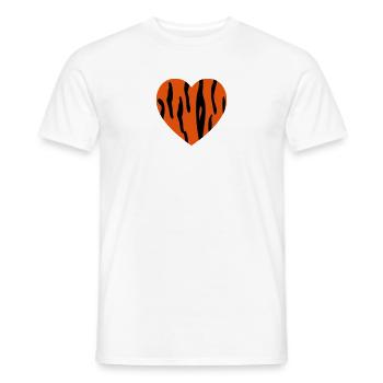 herz_tiger - Men's T-Shirt - white - Front - AI Model Male 178 dark (178cm)