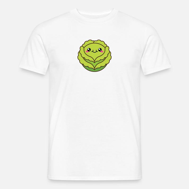 Niedlicher Kohl oder Salatkopf - Männer T-Shirt - Weiß