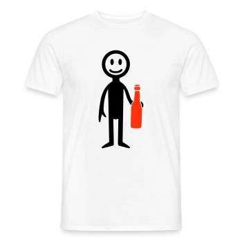 Bier Trinken Strichmännchen - Männer T-Shirt - Weiß - Vorne - AI Model Male 178 dark (178cm)