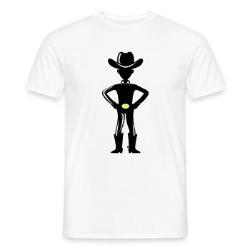 Cow-boy - T-shirt homme - blanc - Devant - AI Model Male 178 dark (178cm)