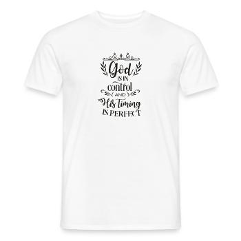 Jesus shirt - God is in control - Sort - T-shirt homme - blanc - Devant - AI Model Male 178 dark (178cm)