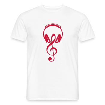 egaliseur casques dj cle sol note2 - T-shirt homme - blanc - Devant - AI Model Male 178 dark (178cm)