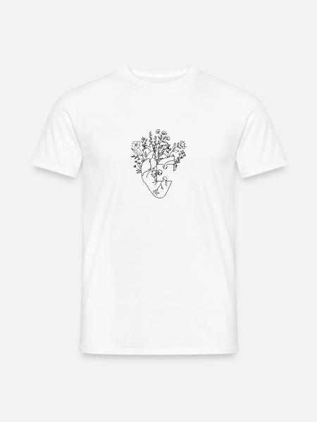 Partie 1 Puzzle coeur, Fleurs, Couple, Relation, Amour - T-shirt homme - blanc