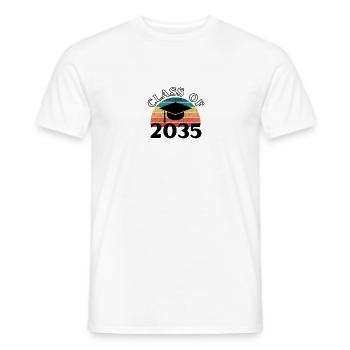 Class of 2035 with black text and vintage sunset - Men's T-Shirt - white - Front - AI Model Male 178 dark (178cm)