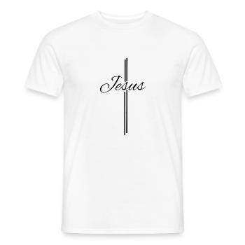 Jesus Kreuz - Christliche Designs - Bibel - Gott - Männer T-Shirt - Weiß - Vorne - AI Model Male 178 dark (178cm)