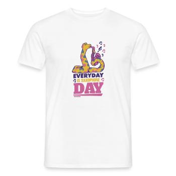 Everyday Is Saxophone Day - Männer T-Shirt - Weiß - Vorne - AI Model Male 178 dark (178cm)
