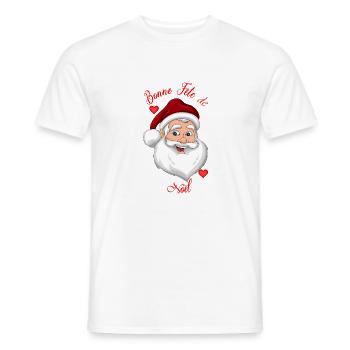 Bonne fete de noel - T-shirt homme - blanc - Devant - AI Model Male 178 dark (178cm)
