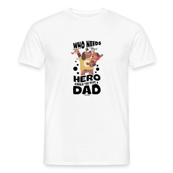 Father Papa Son Child Father's Day Gift - Men's T-Shirt - white - Front - AI Model Male 178 dark (178cm)
