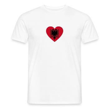 Love amour cadeau Albanie Albania - T-shirt homme - blanc - Devant - AI Model Male 178 dark (178cm)