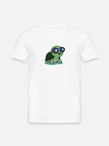 Baby Schildkröte Kröte Schwimmbrille Schwimmen - Männer T-Shirt - Weiß