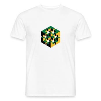Figure impossible imagination géométrie cube Escher - T-shirt homme - blanc - Devant - AI Model Male 178 dark (178cm)