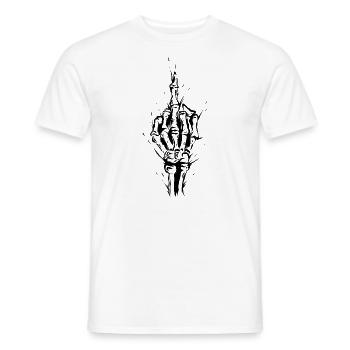 Fuck You Skelett Hand - Männer T-Shirt - Weiß - Vorne - AI Model Male 178 dark (178cm)
