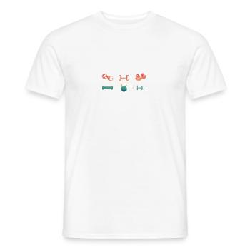 Dumbbell Weights Fitness Gym Workout Training - Men's T-Shirt - white - Front - AI Model Male 178 dark (178cm)