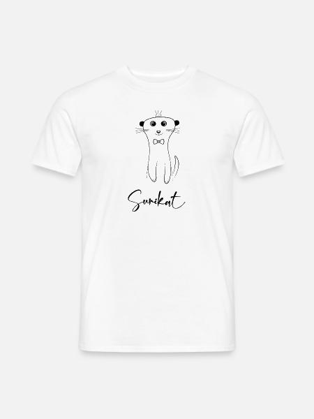 Süßes Erdmännchen (Surikat) mit Fliege - Männer T-Shirt - Weiß
