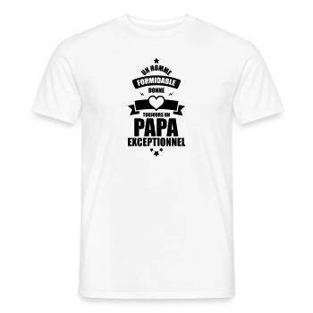 un homme formidable donne un papa exceptionnel - T-shirt homme - blanc - Devant - AI Model Male 178 dark (178cm)
