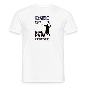 Badminton Spieler Badmintonspieler Papa Vater - Männer T-Shirt - Weiß - Vorne - AI Model Male 178 dark (178cm)