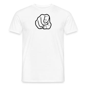 Montrer du doigt - T-shirt homme - blanc - Devant - AI Model Male 178 dark (178cm)